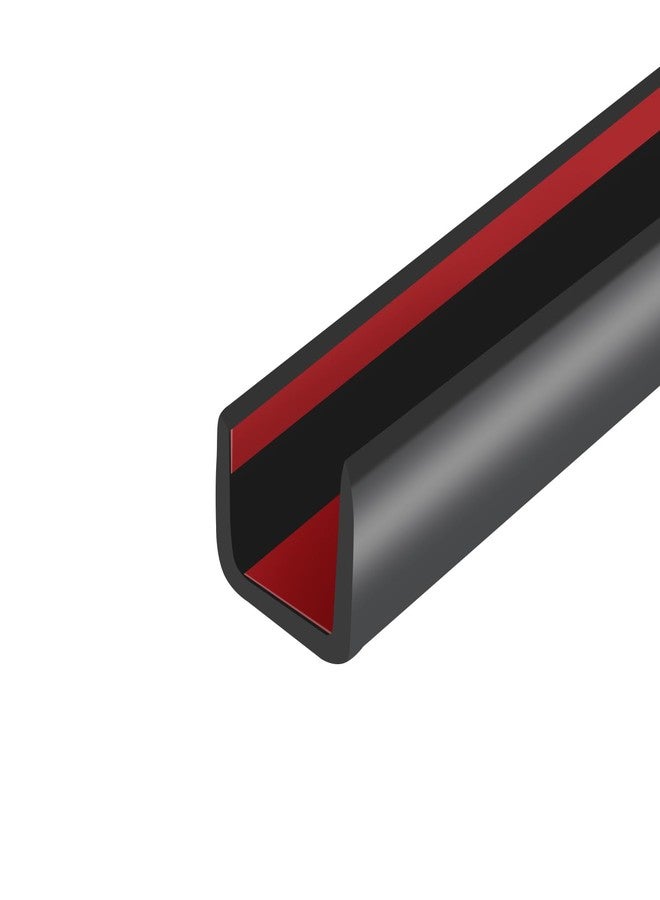 Protalwell Rubber Edge Trim, Self-Adhesive U Channel Edge Protector for Plywood, Cabinet, 3/8" Wood Edge Banding, Flexible Furniture Repair, EPDM Material, Fit 3/8"(9.5mm), Length 20Ft, Black Color - Image 1