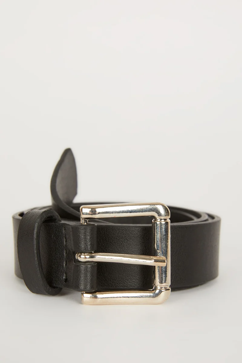 Woman Faux Leather Denim Belt