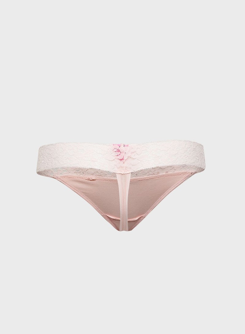 لا سينزا سروال رفيع (ثونغ) دانتيل مطرز - Image 2