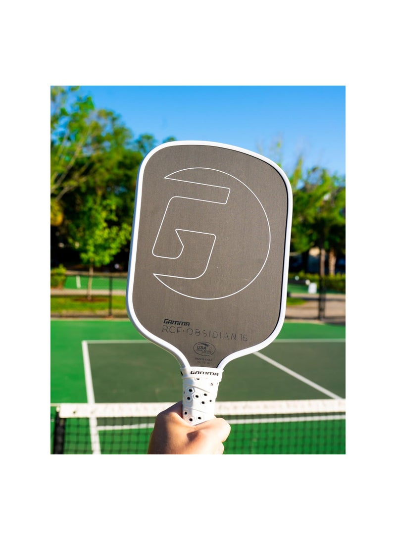 Gamma GAMMA Obsidian 16 Carbon Fiber Pickleball Paddle with 16mm Core, Comfortable Molded Foam Handle, and Customizable Handle Weight System  - Image 4