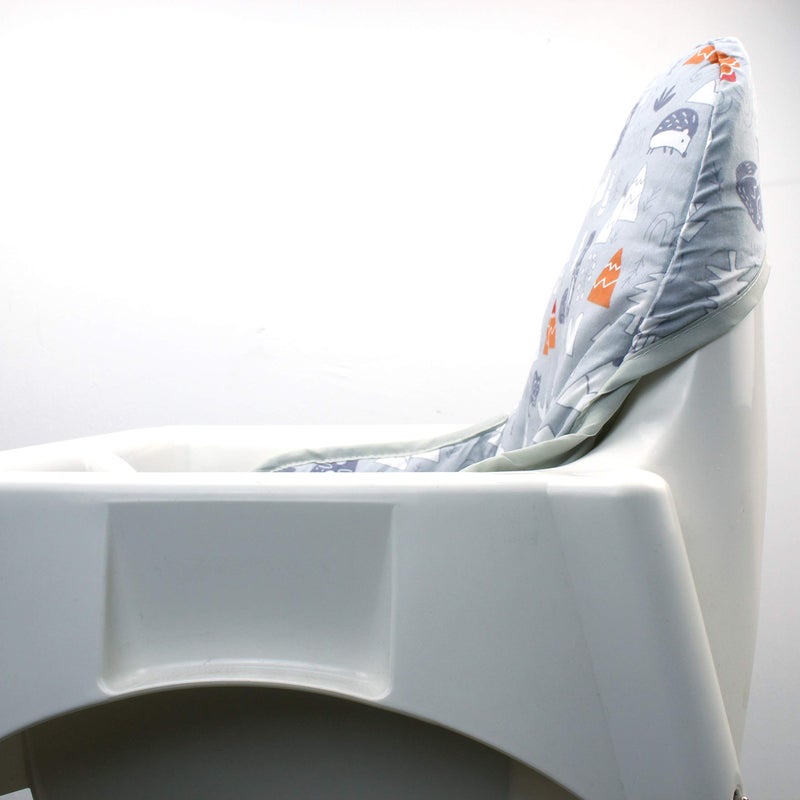 ZARPMA Cotton Seat Covers for IKEA Antilop Highchair, Padded, Forest Pattern Foldable Baby Highchair Cover for IKEA Child Chair Cushion (Grey Forest) - Image 4