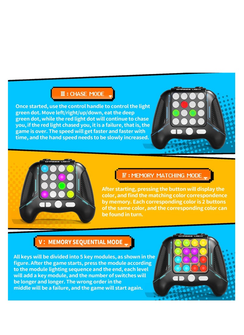 SYOSI - Fast Push Game Toys Handle, 5 Modes In 1 Flashing Handheld Game for Teens​ Adults, 2024 New Electronic Brain & Memory Game, Quick Push Buttons Gamepad Toys Birthday Gift for Kids - Image 1