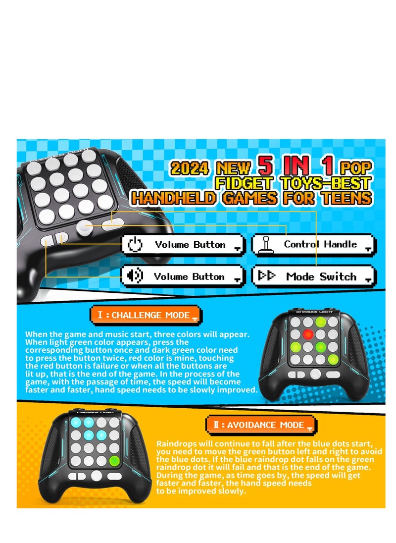 SYOSI - Fast Push Game Toys Handle, 5 Modes In 1 Flashing Handheld Game for Teens​ Adults, 2024 New Electronic Brain & Memory Game, Quick Push Buttons Gamepad Toys Birthday Gift for Kids - Image 1