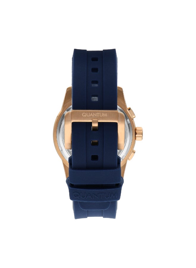 Quantum Men's Watch, Multi Function Display and Silicone Strap - ADG991.499, Blue - Image 3