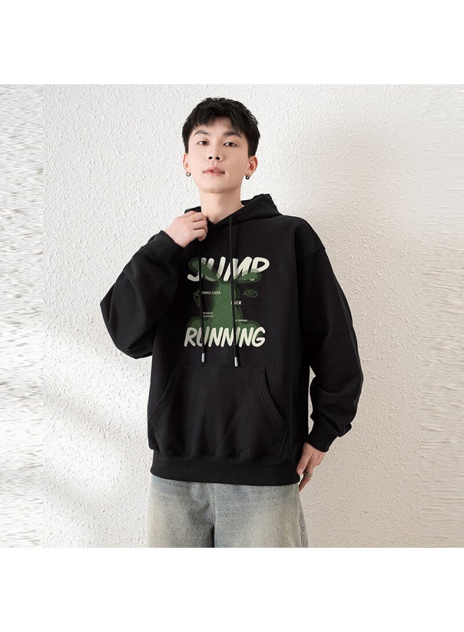 Tonlion Couple's Hoodie Sweatshirt Top Cute Couple Outfit, Men's/black, XL - Image 2