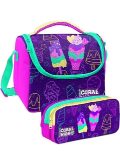 Purple Pink Ice Cream Patterned Girl Thermal Insulated Lunch Bag and Pencil Case Set - pzsku/ZA017E789A8033238248EZ/45/_/1735942370/ece34b42-b25b-40af-bb75-ac999c763619