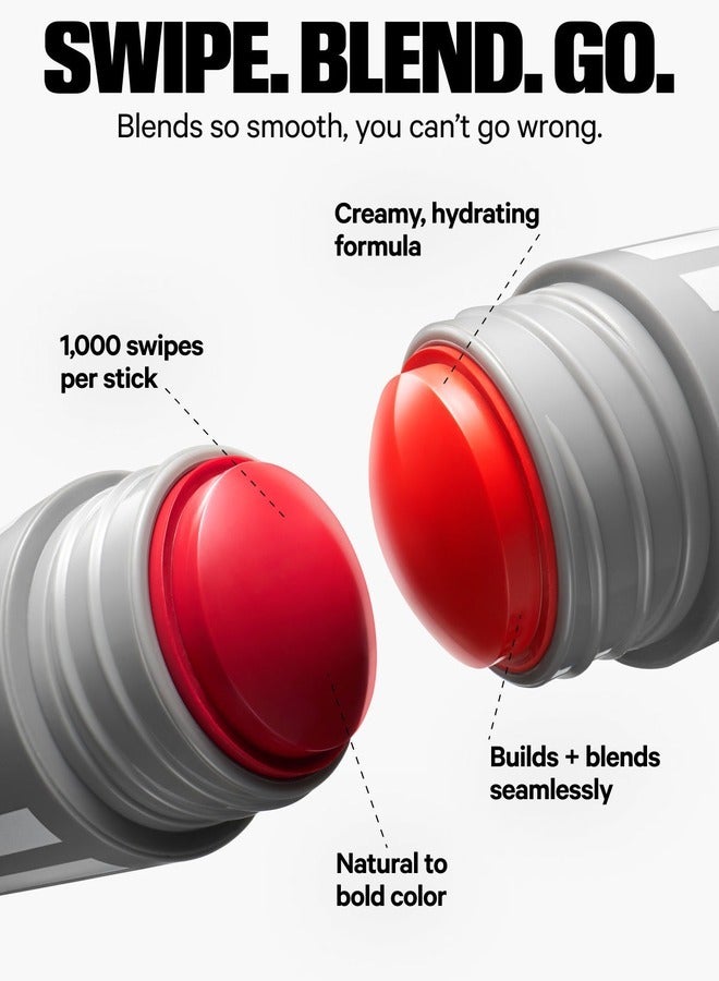 MILK MAKEUP Lip + Cheek Cream Blush Stick Quirk 6g – Spiced Rose Multi-Use Non-Comedogenic Stick for Lips & Cheeks