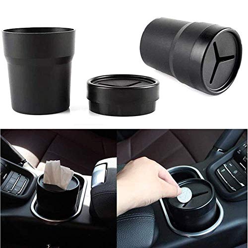 FIOTOK Car Trash Can with Lid, Mini Auto Garbage Can Leakproof Vehicle Trash Bin Fits Cup Holder in Console or Door for Automotive Car, Home, Office, Kitchen, Dinning Room 2 Packs - Image 2