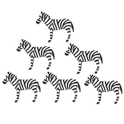 XUNHUI XUNHUI Zebra Animals Embroidery DIY Patches Garment Clothes Patches 6 Pieces  - Image 1