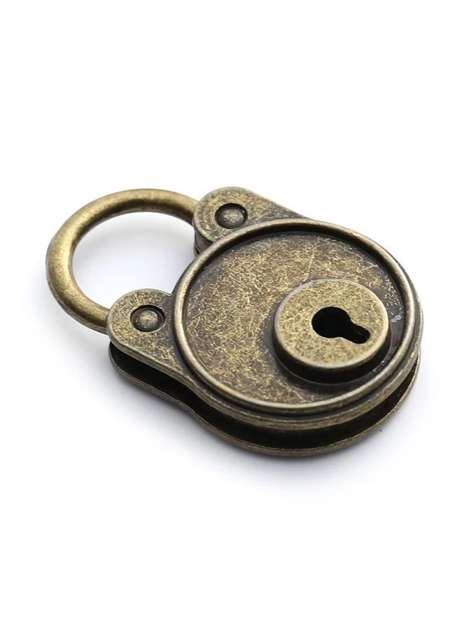 Vintage Bronze Padlock With Keys For Notebook Luggage Home Security - Image 4