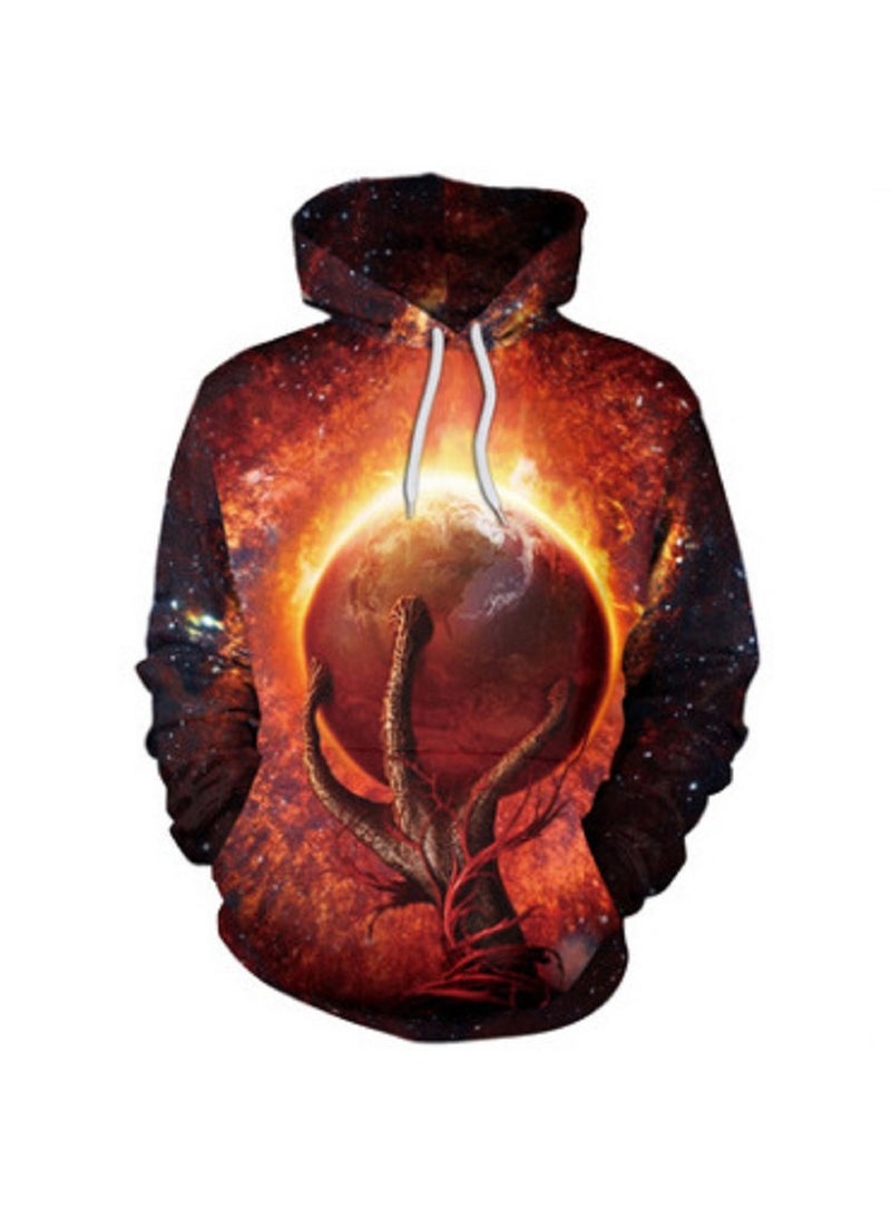 Loquat Loose Hooded 3D Digital Printed Sweater  - Image 1