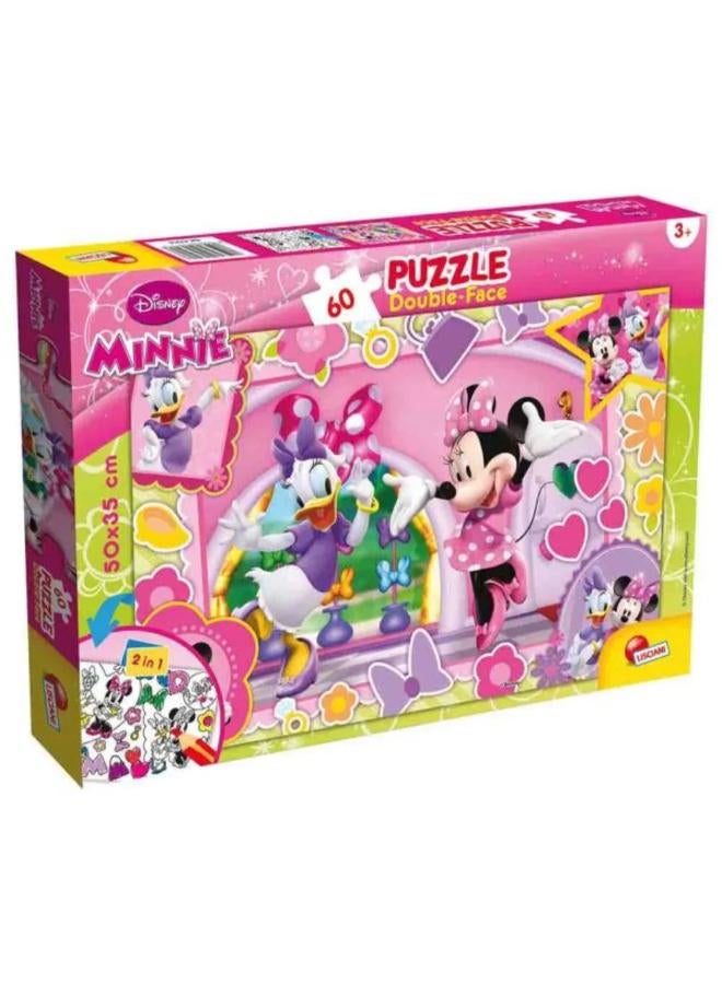 Lisciani Minnie Mouse Double-Face Puzzle – 60 Pieces - Image 1