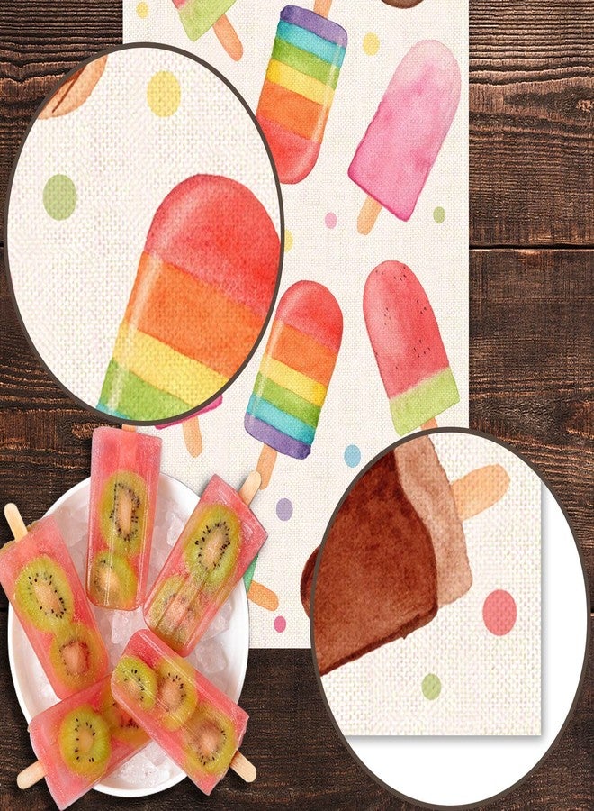 Pudodo Summer Popsicle Table Runner Ice Cream Themed Birthday Baby Shower Party Farmhouse Kitchen Dining Room Home Decoration (13" x 72") - Image 5