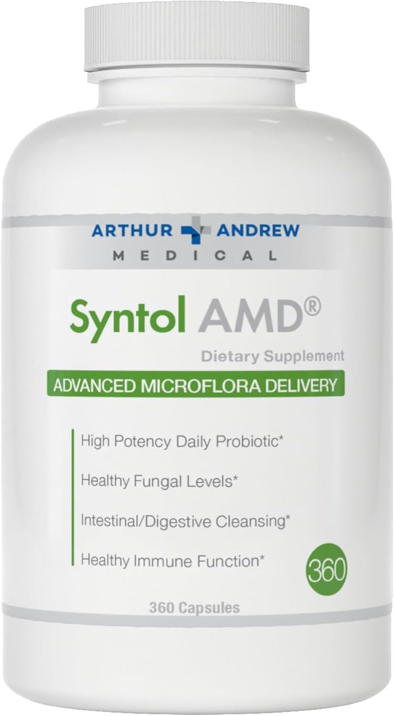 Arthur Andrew Medical Syntol AMD Dietary Supplement - Advanced Microflora Delivery with Probiotics, 500 mg, 360 Capsules - Image 1
