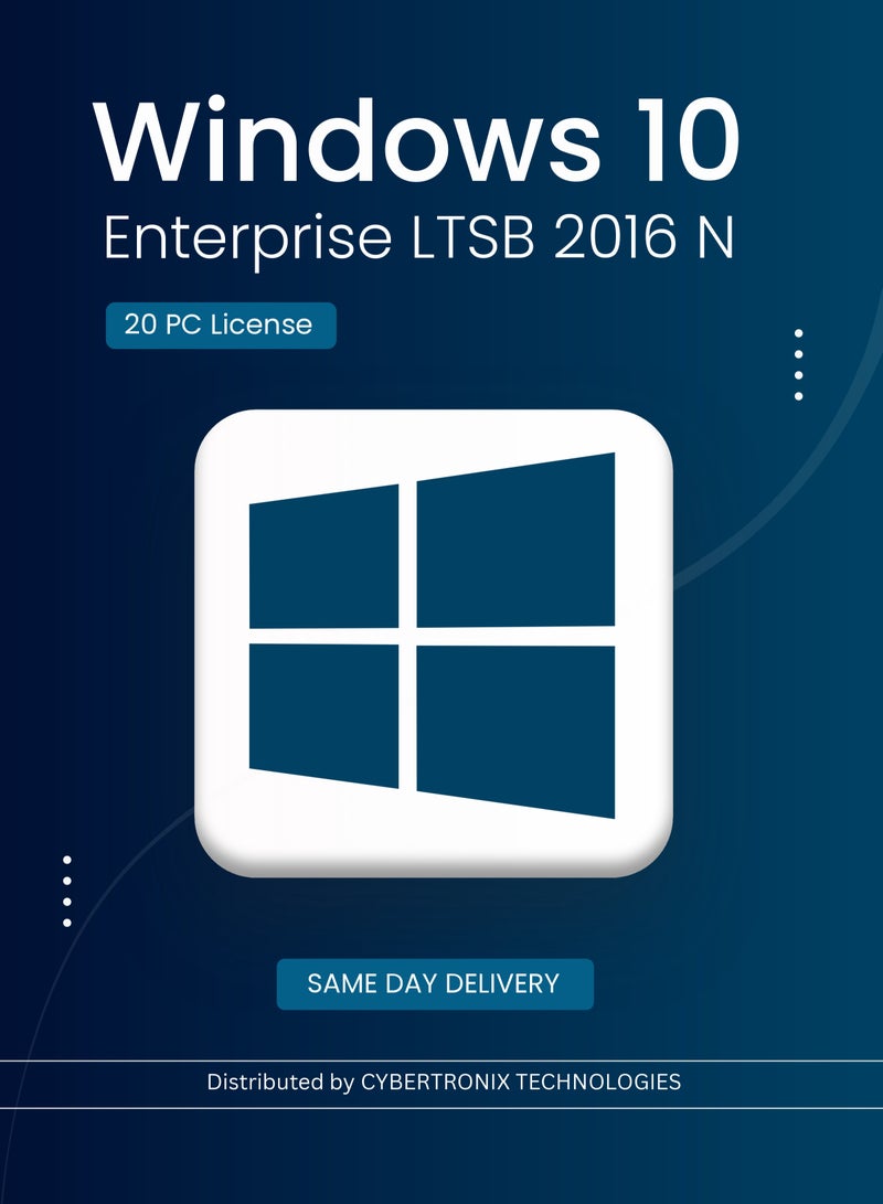 Windows Microsoft Windows 10 Enterprise LTSB 2016 N | 20 PC License | Digital License | SAME DAY DELIVERY