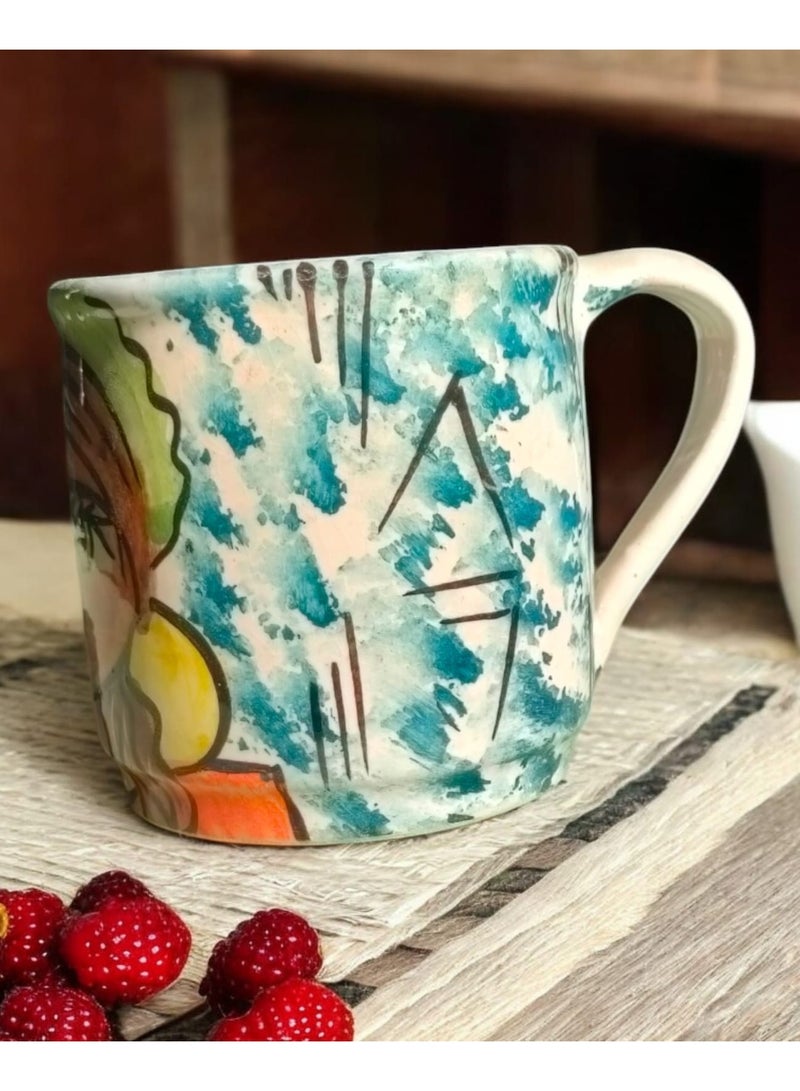 color zone pottery 300ml ceramic and earthenware mug, each piece is unique, microwave safe  - Image 3