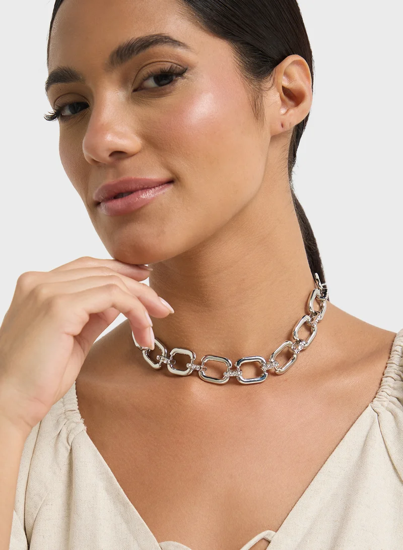 ايلا ليمتد اديشن عقد بسلسلة سميكة مرصعة بالماس