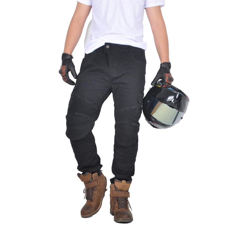 oFzimTo Motorcycle Pants Mens with Armor, Motorcycle Riding Pants for Men - Motorcycle Jeans (Black,Large) - Image 1