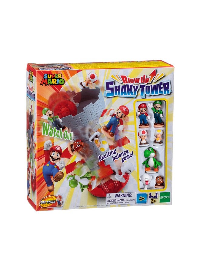 Epoch Games Super Mario Blow Up! Shaky Tower Balancing Game - Tabletop Skill and Action Game with Collectible Super Mario Action Figures (Pack of 1) - Image 1
