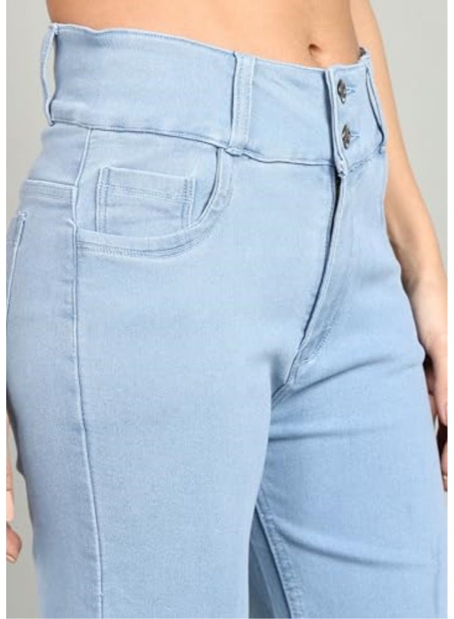 Nifty Women's Denim Stretchable 2-Button Straight Fit Jeans - Image 5