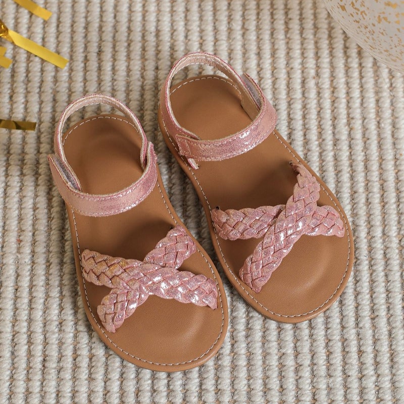 Export Children'S Sandals Girls Open-Toe Woven Sandals Flats-Soled Fashionable Kidsren'S Beach Shoes - Image 1