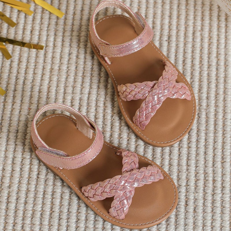 Export Children'S Sandals Girls Open-Toe Woven Sandals Flats-Soled Fashionable Kidsren'S Beach Shoes - Image 3