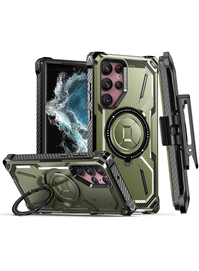 S-TOP Case For Samsung Galaxy S22 Ultra 5G Armor Series Holder Phone Case with Back Clip - Image 1