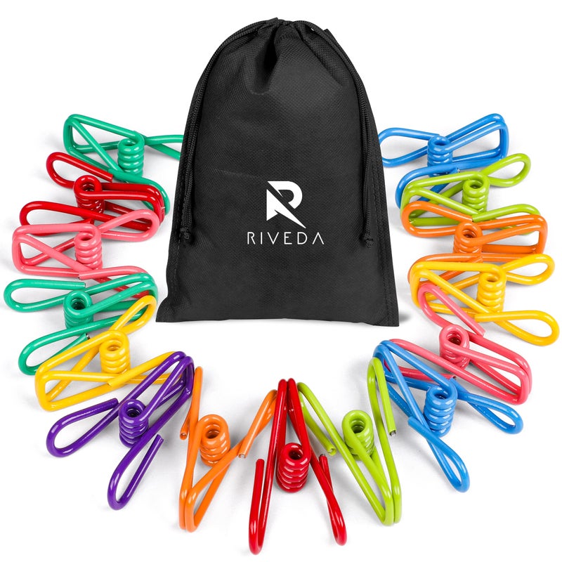 Riveda Chip Clips with Bag PVCCoated Utility Bag Clips for Food Packages Chips Bag Clothes Paper 2 Inch Pack of 15 