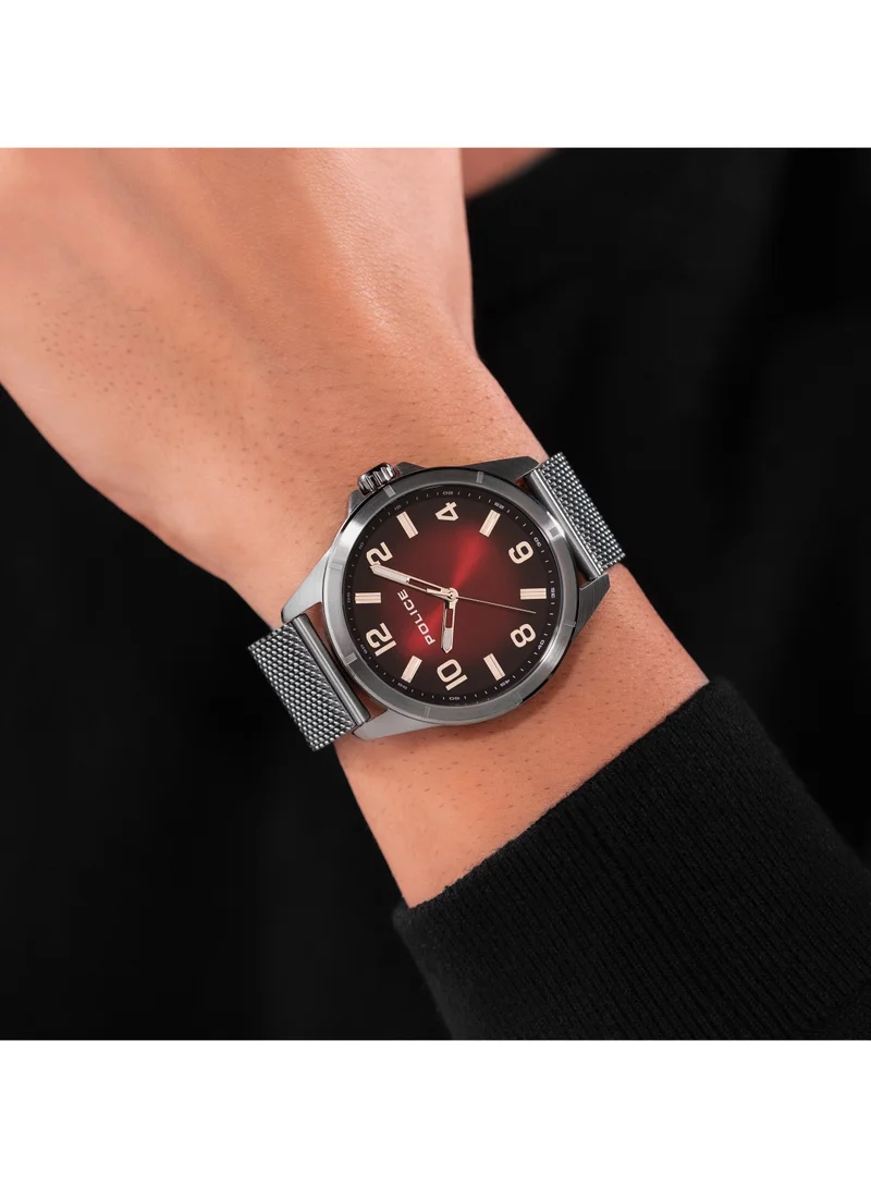 POLICE Men's Barwara 45mm Men's Analog Watch with Gunmetal Stainless Steel Bracelet