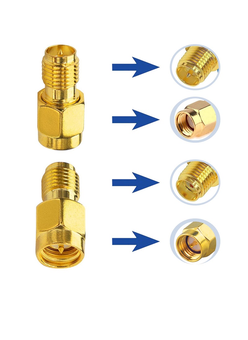 SUNSAR 4 Pcs SMA Female to RP-SMA Male Jack Adapter SMA Male Plug to SMA Female Connector Coaxial Coax Adapter  - Image 5
