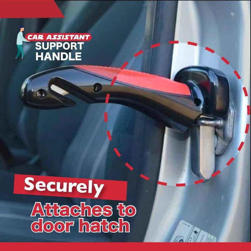 5 in 1 Car Door Assist Handle - Multi - Function Entry and Exit Assist Tool - Emergency Glass Breaker Hammer and Seat Belt Cutter - Sturdy and Durable Design for All Cars - Image 4