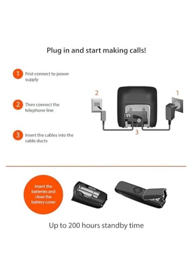 Gigaset A270 Cordless Phone with Backlit Graphic Display, Hands-Free Speaker, Long Battery Backup, Large Contact Storage & Easy Dial Buttons - Image 4