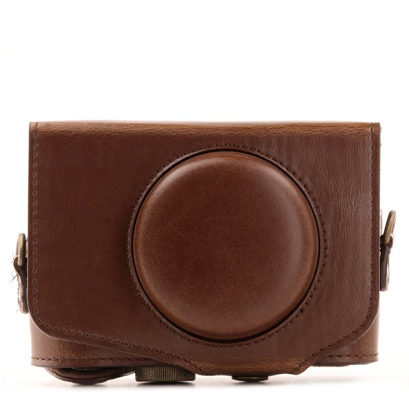 MegaGear MG1174 Canon PowerShot SX740 HS, SX730 HS Ever Ready Leather Camera Case with Strap - Dark Brown - Image 2