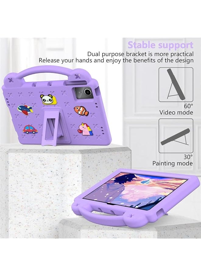 erorex - Case Compatible With Lenovo Xiaoxin Pad 2024 Tab M11 11 Inch Diy Accessories For Kids Shockproof Case With Shoulder Strap And Handle Stand Pink - Image 1