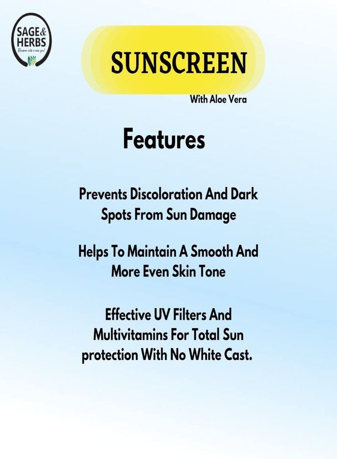 Sage & Herbs 50 spf Sunscreen Ultra Protective Lotion For All Types Skin Lightening With Extract Natural 50 ml - Image 5
