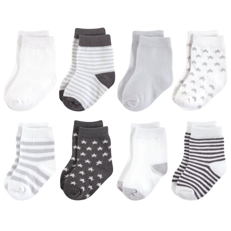 Touched by Nature baby boys Organic Cotton Casual Socks, Charcoal Stars, 6-12 Months US - Image 2