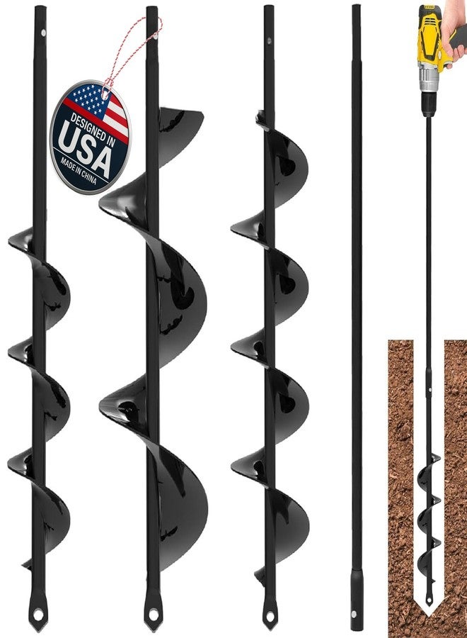 K-Brands Auger Drill Bit for Planting 3 Pack with Extension - Spiral Hole Planter for Bulbs, Fence Posts, and Umbrella Holes - 3/8'' Hex Drive Drill- Gardening Hole Digger Yard Tools - Garden Drill Attachments - Image 1