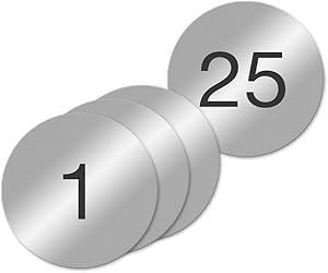 NapTags 1-1/2 inch Aluminum Numbered Locker Tags (Numbered 1-25) - Image 1