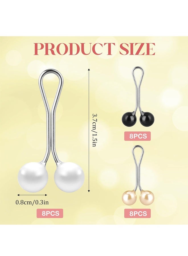 24 Pcs Hijab Scarf Pins Muslim Pearl Scarf Clips Clips Hooks, Brooch Pins Pearl Pins Multicolor Headscarf Pearl Pins - Image 2