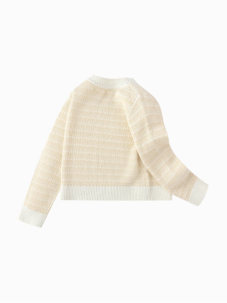 بالابالا كارديغان صوف متباين اللون للبنات - Image 2