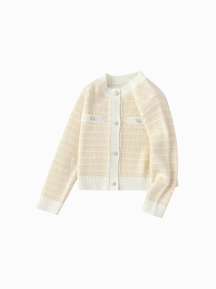 بالابالا كارديغان صوف متباين اللون للبنات - Image 1