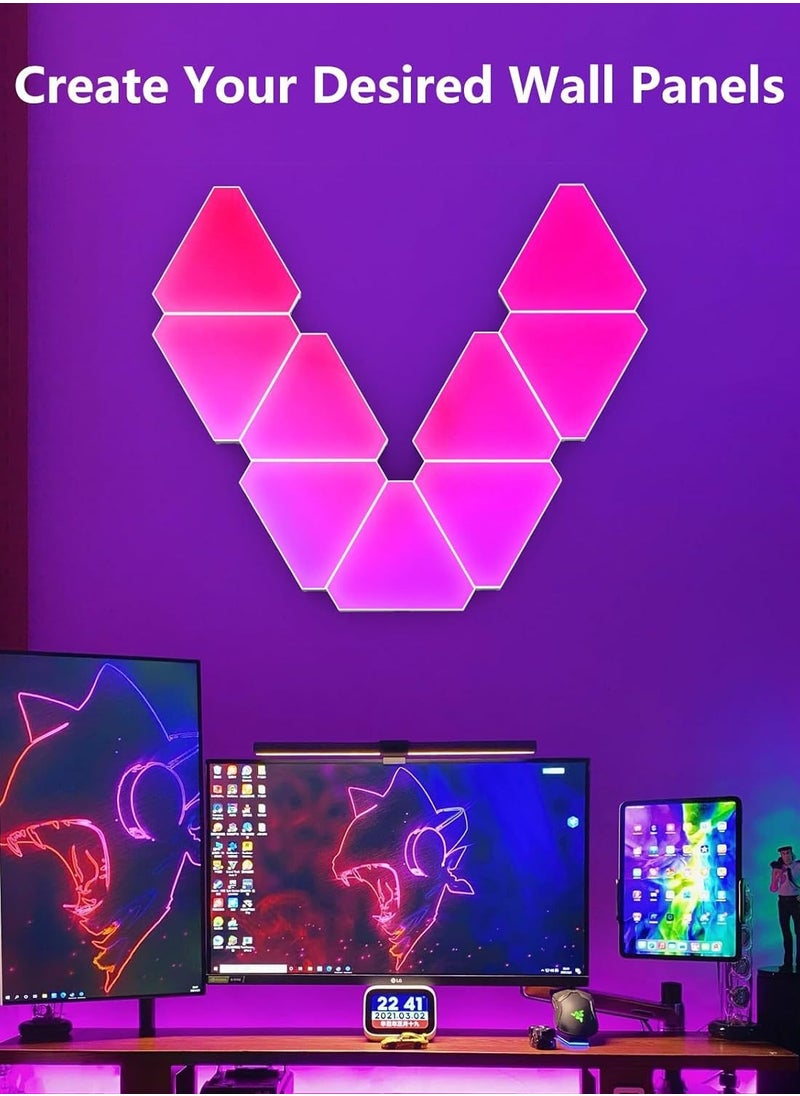 لوحات إضاءة حائط LED مثلثة ذكية بألوان RGB، ترقية جديدة لعام 2025، إضاءة إبداعية لديكور المنزل الذكي بتقنية Wi-Fi مع مزامنة الموسيقى، متوافقة مع مساعد Google Alexa، لغرف الألعاب، ديكور الحفلات، ديكور المنزل الداخلي (عبوة من 3 قطع)