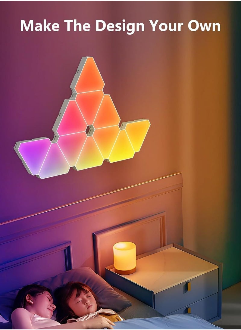 لوحات إضاءة حائط LED مثلثة ذكية بألوان RGB، ترقية جديدة لعام 2025، إضاءة إبداعية لديكور المنزل الذكي بتقنية Wi-Fi مع مزامنة الموسيقى، متوافقة مع مساعد Google Alexa، لغرف الألعاب، ديكور الحفلات، ديكور المنزل الداخلي (عبوة من 3 قطع)