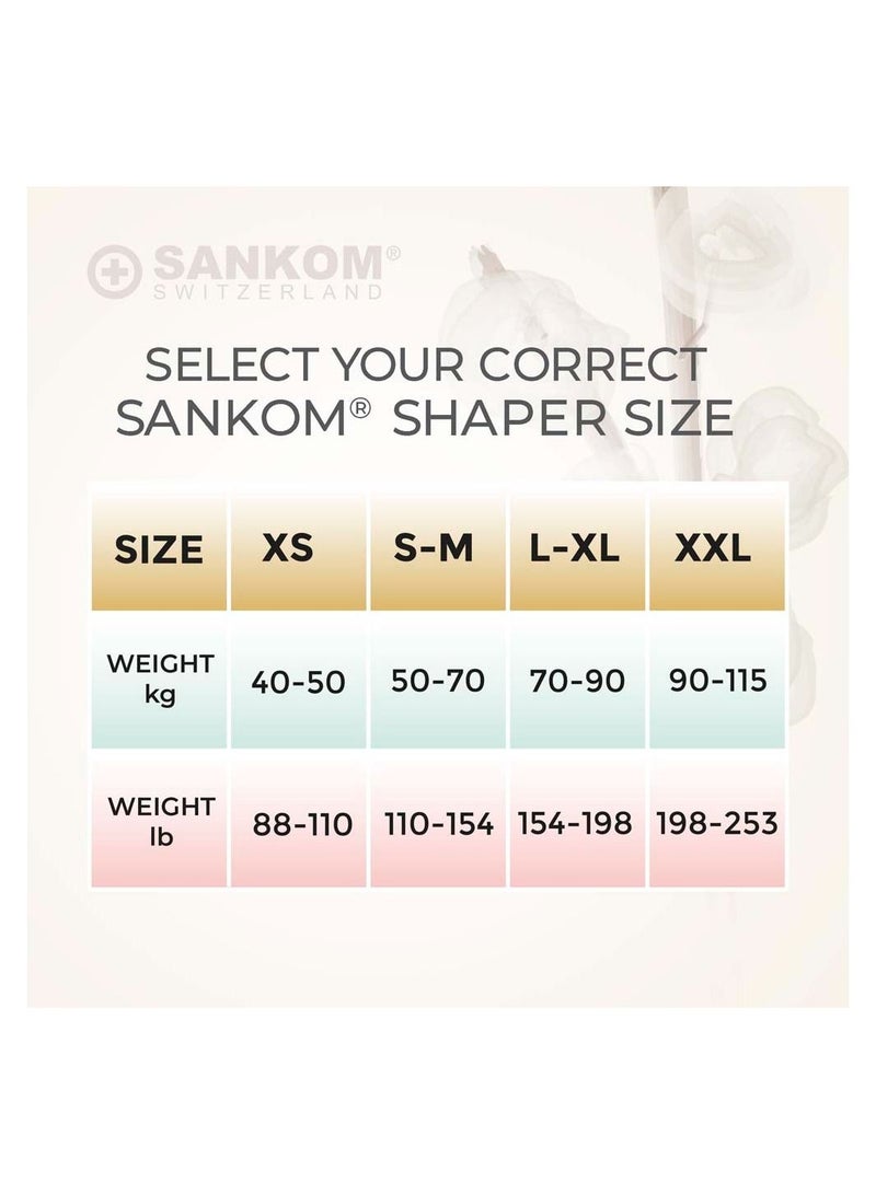 Sankom Body Shaper for Women - Eco Friendly Cotton Body Shaper, White/ivory L/XL - Patent technology - Image 4