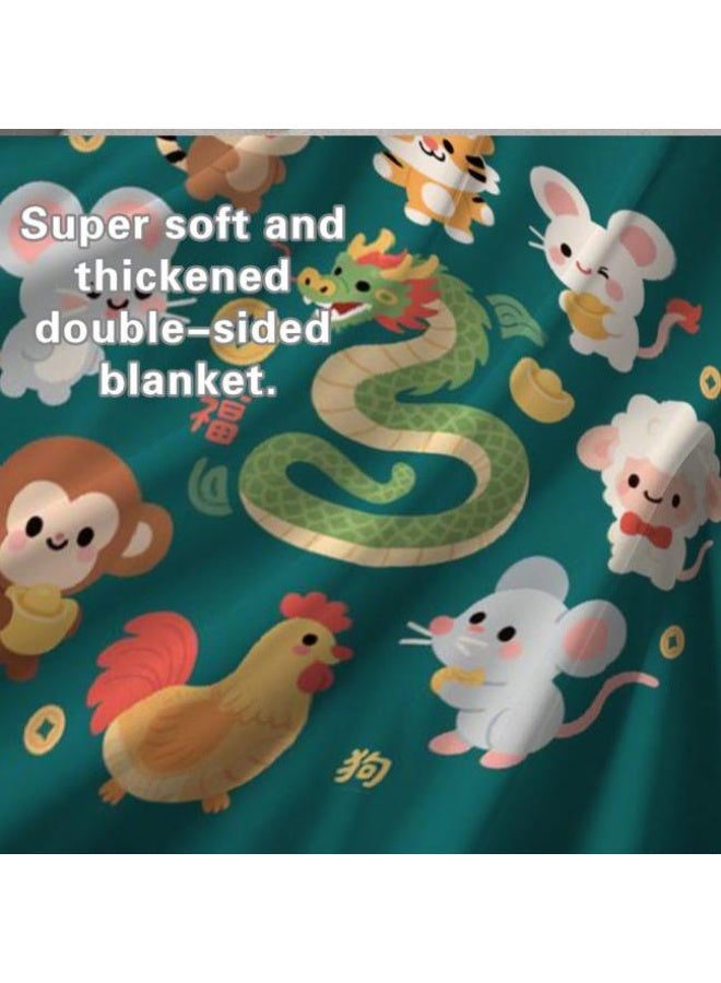 عام بطانية رقيقة من الفانيلا الكرتونية للأطفال والرضع (دافئة ومريحة، ومناسبة للنوم والألعاب) 70 سم * 100 سم - Image 4