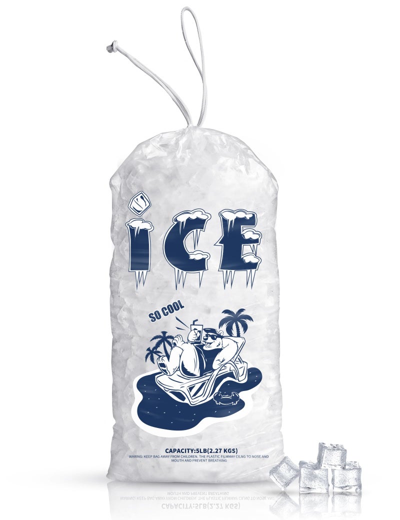 FireKylin 50 Pack Ice Bags 5 lb HeavyDuty Ice Bags with Drawstring2 Mils Thickness
