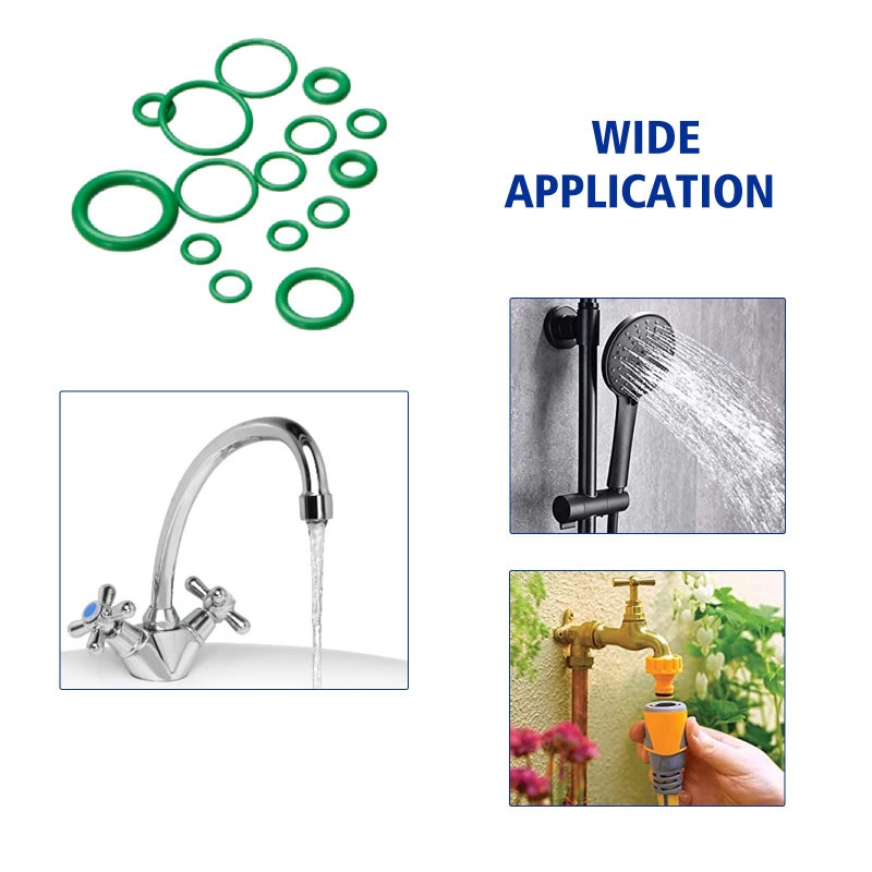 BUSY-CORNER 495 Pieces SAE Metric O Ring Kit with O-Ring Pick & Installation Tools Rubber Washer Orings for A/C Professional Plumbing Automotive(Green Green) - Image 4