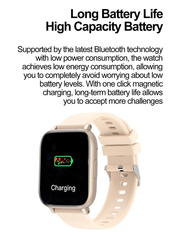 The H9 Model 1.77-Inch Smart Watch (Call Receive/Dial), Bluetooth Smart Bracelet Fitness Watch Smart Watches for Women Men with AI Voice Control Call/Text/Heart Rate/Sleep Monitor, Phone for Android iOS Phones （Gold）  - Image 3