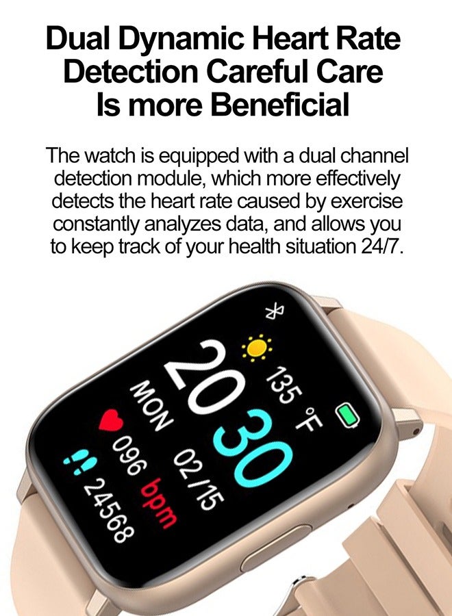 The H9 Model 1.77-Inch Smart Watch (Call Receive/Dial), Bluetooth Smart Bracelet Fitness Watch Smart Watches for Women Men with AI Voice Control Call/Text/Heart Rate/Sleep Monitor, Phone for Android iOS Phones （Gold）  - Image 4