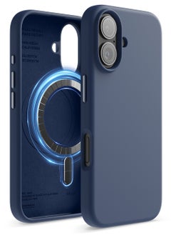Elago Magnetic Liquid Silicone for iPhone 16 Case Cover Compatible with MagSafe Shockproof - Jean Indigo 